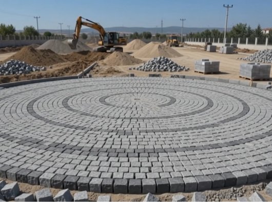 İzmir begonit küptaş granit küptaş Bazalt küptaş uygulama ekibi Halil usta